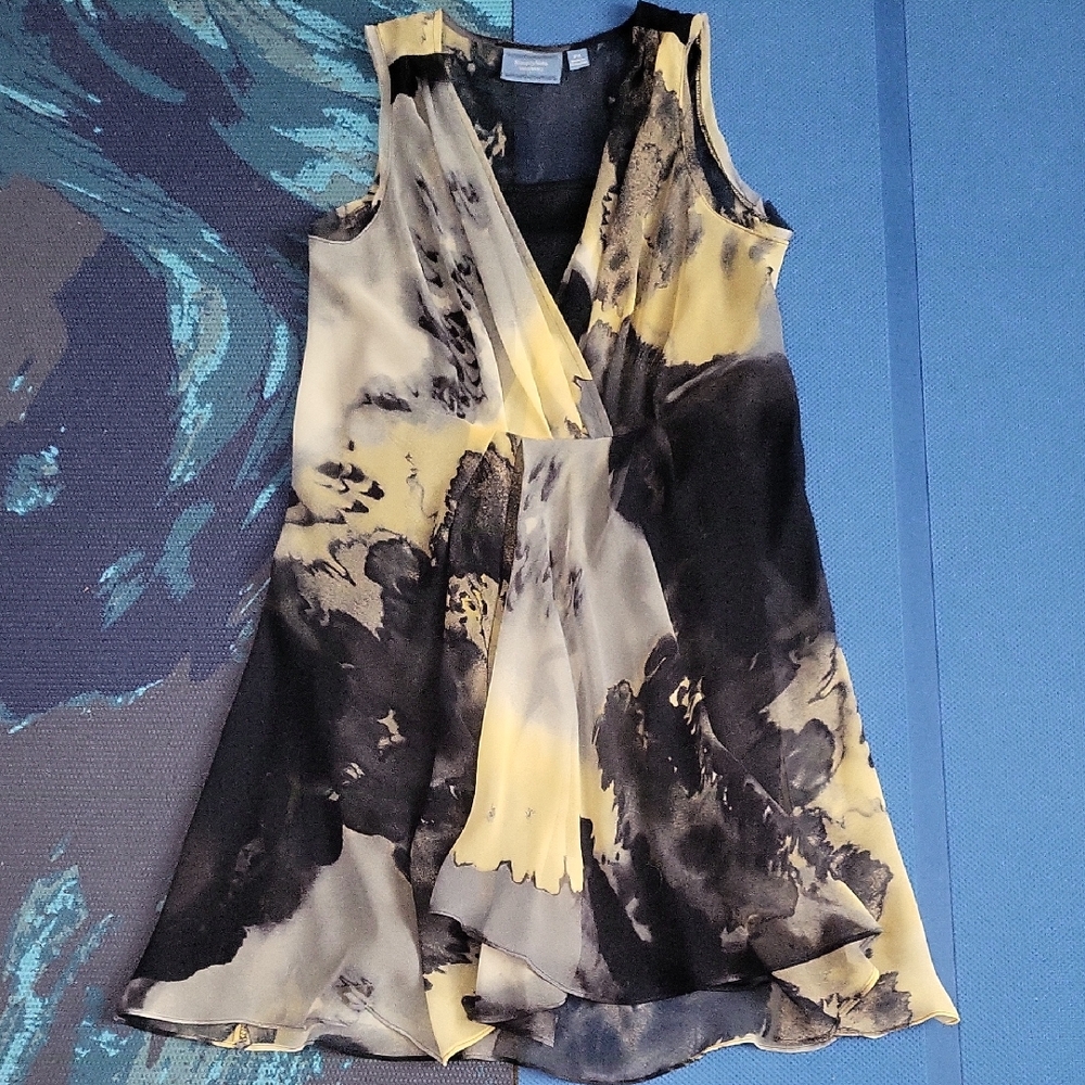 Simply Vera Vera Wang Sheer Sleeveless Faux Wrap Dress